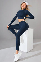 Load image into Gallery viewer, Mock Neck Long Sleeve Top and Pants Active Set | Comfortable Activewear