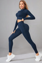 Load image into Gallery viewer, Mock Neck Long Sleeve Top and Pants Active Set | Comfortable Activewear