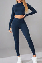 Load image into Gallery viewer, Mock Neck Long Sleeve Top and Pants Active Set | Comfortable Activewear