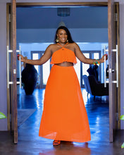 Load image into Gallery viewer, Smiley Ann Two-Piece Orange Skirt Set | Bright &amp; Trendy
