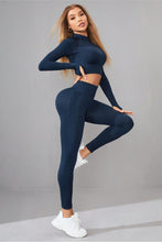 Load image into Gallery viewer, Mock Neck Long Sleeve Top and Pants Active Set
