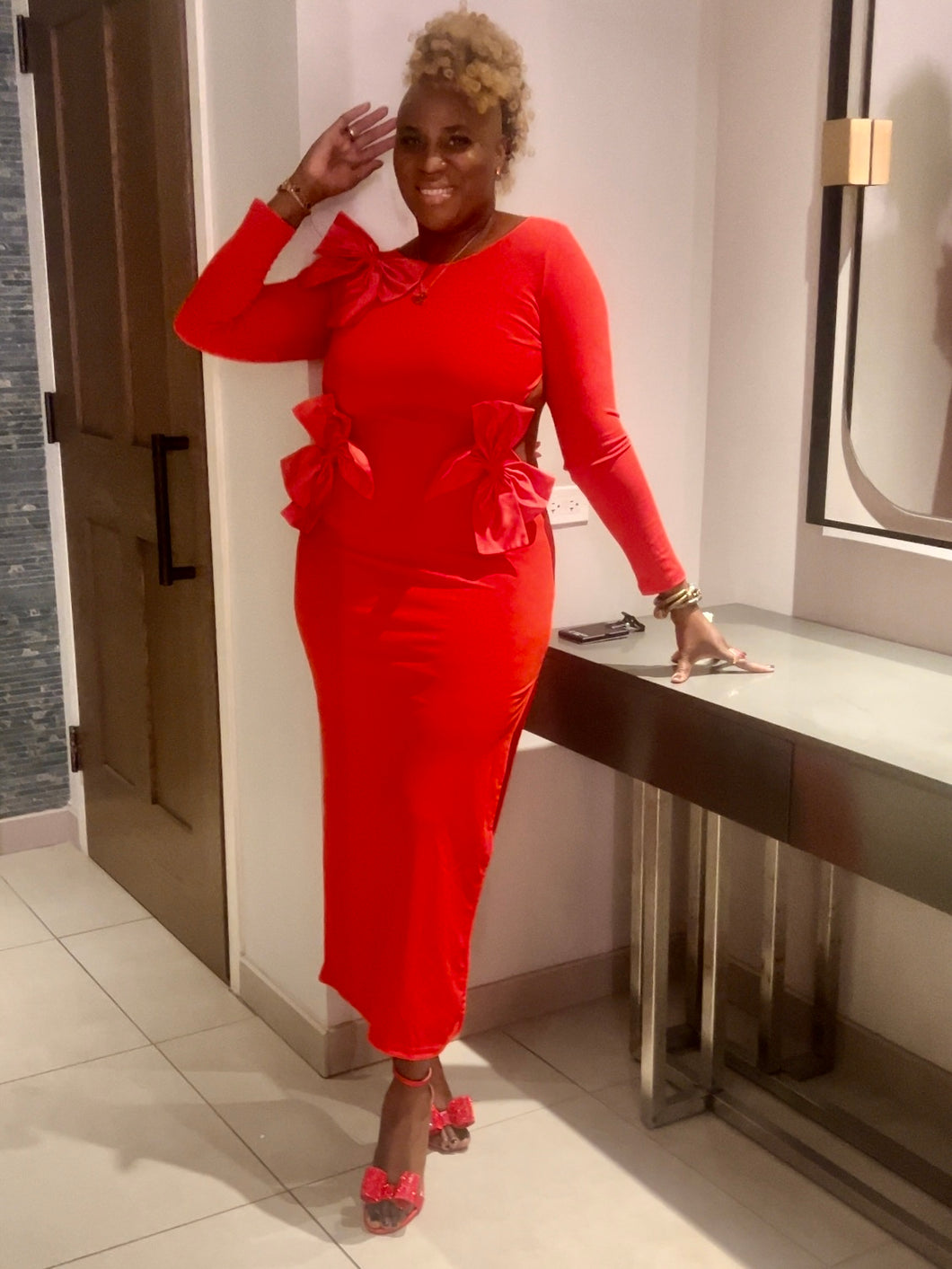 Scarlet Ann 3 Bows Backless Dress | Stylish & Elegant Look