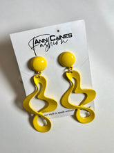 Load image into Gallery viewer, Yellow Swirl Earrings
