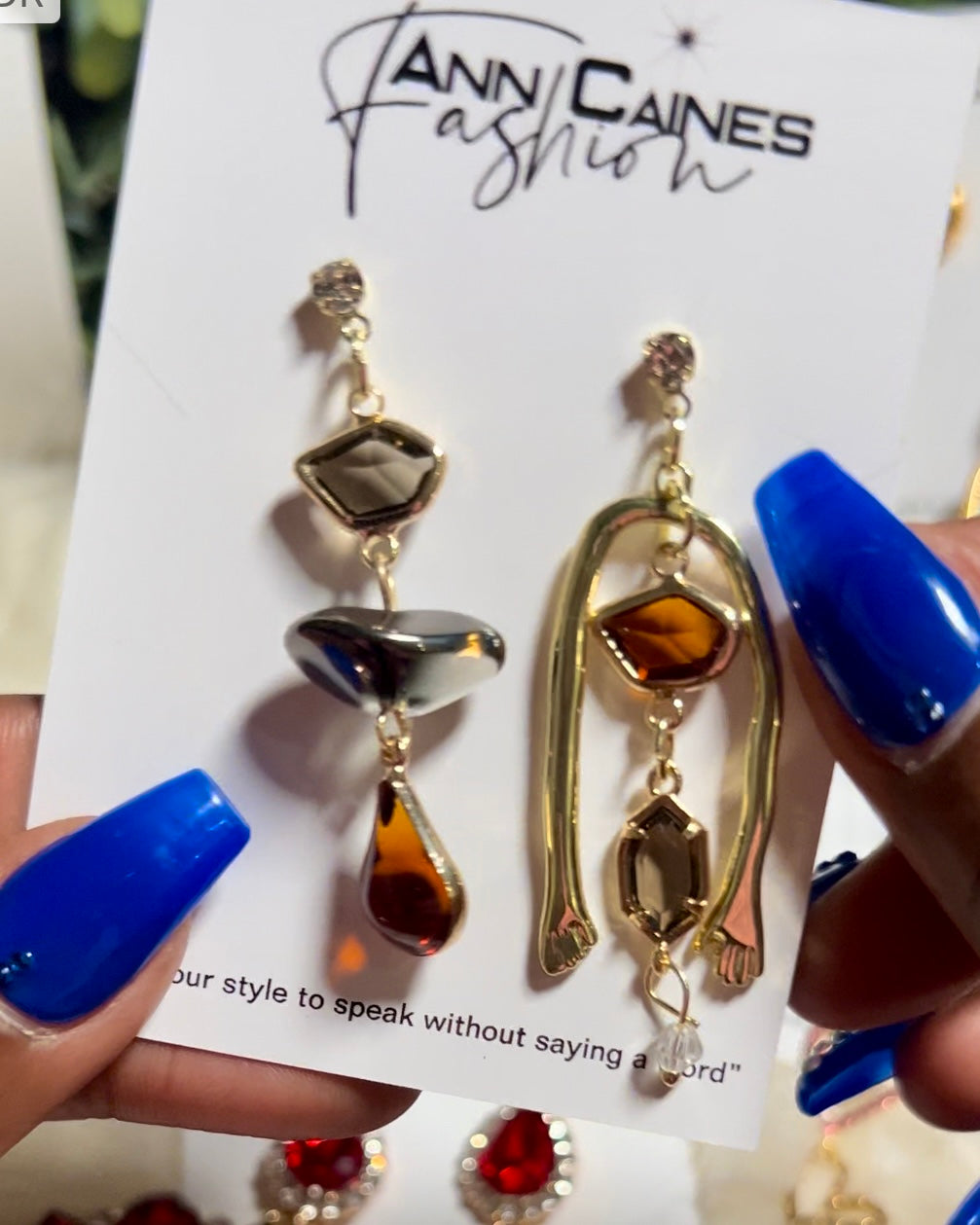 Abstract Stone Earrings