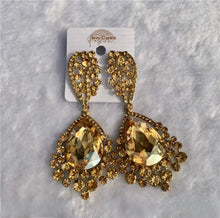 Load image into Gallery viewer, Jeweled Gold Earrings
