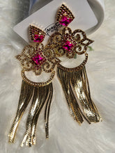 Load image into Gallery viewer, Pink Fringe Earrings
