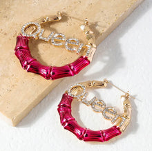 Load image into Gallery viewer, Queen Hoop Earrings
