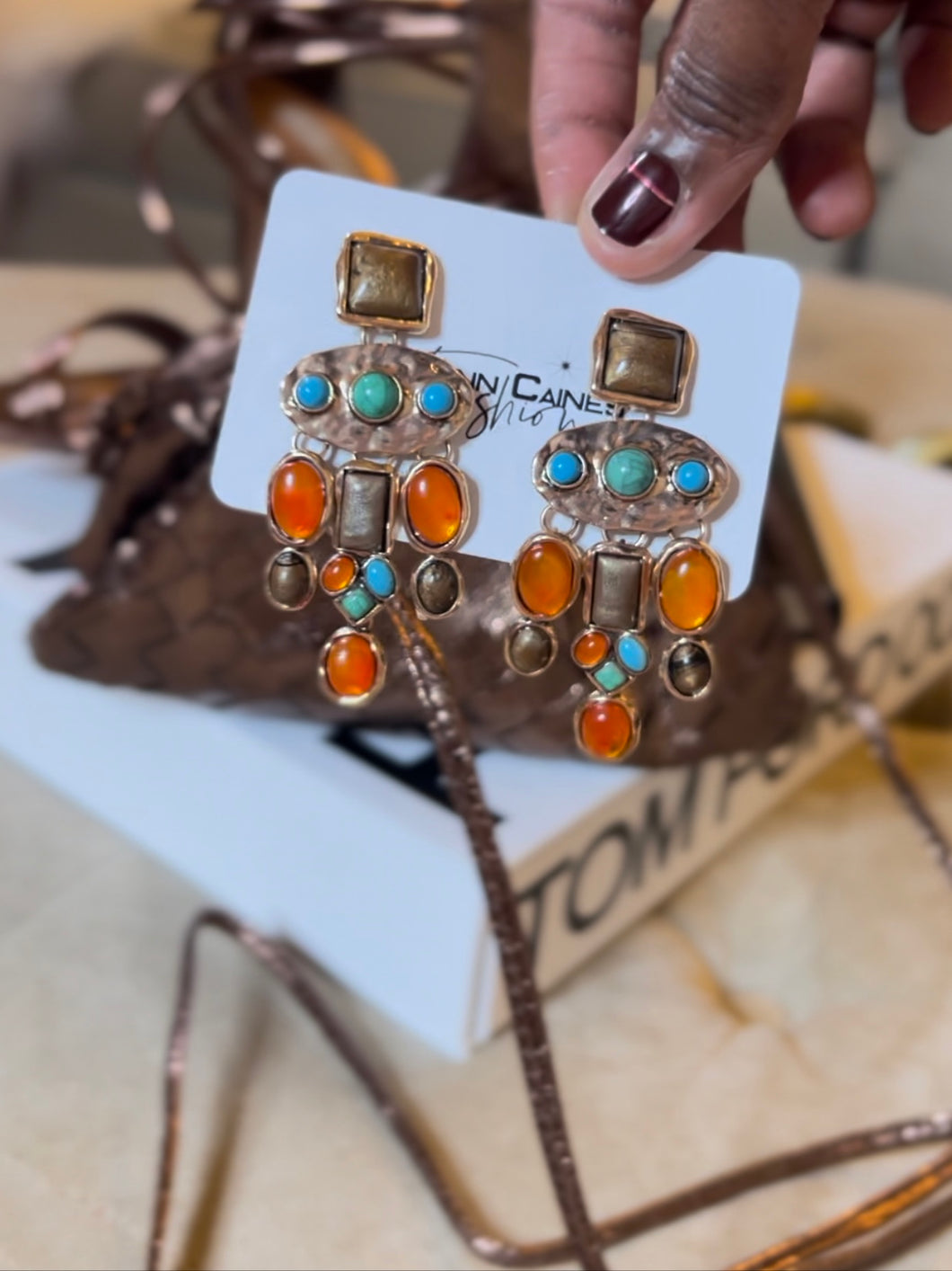 Vintage Stone Earrings