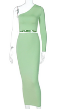 Load image into Gallery viewer, Enticing Lici Mint Green Set | One-Shoulder Top &amp; Fitted Skirt
