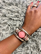 Load image into Gallery viewer, Snake Chain Pink Bangle
