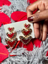 Load image into Gallery viewer, Chain Heart Earrings | Beautiful &amp; Lightweight
