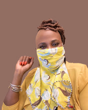 Load image into Gallery viewer, Floral Mask-Scarf Yellow | Bright and Stylish Protective Accessory
