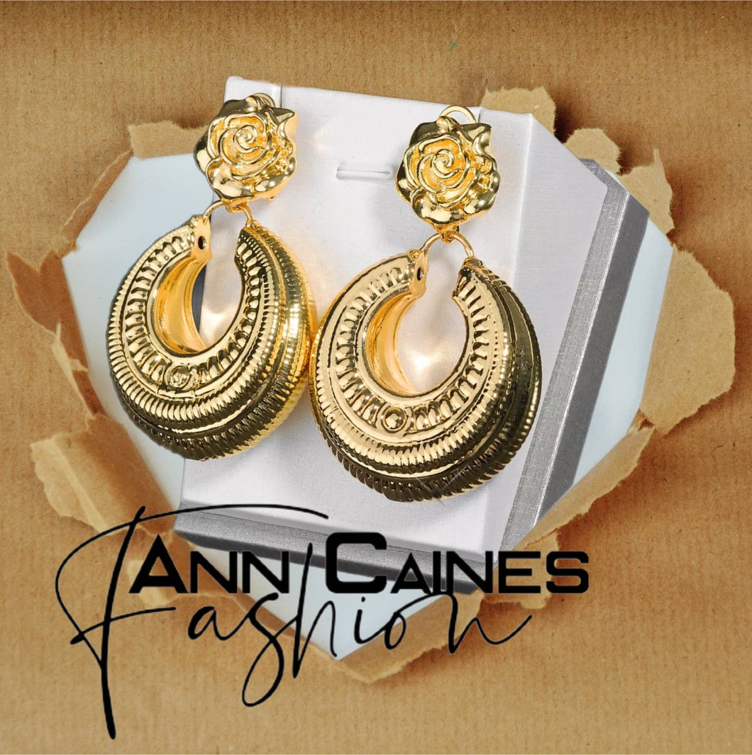 Gold Rose Earrings