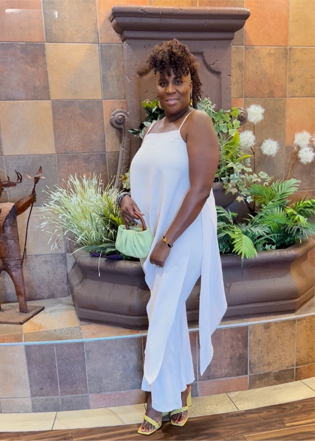 Lush Dimple Asymmetrical Cami and Wide Leg Pants 