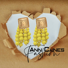 Load image into Gallery viewer, Yellow Bead Earrings | Bright &amp; Elegant Jewelry
