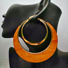 Load image into Gallery viewer, Hoop-Wooden Earrings
